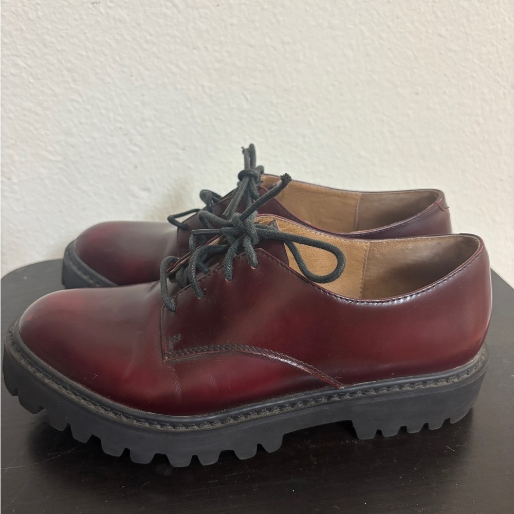 Jeffrey Campbell Dark Red Lace-Up Flats - Picture 4 of 10